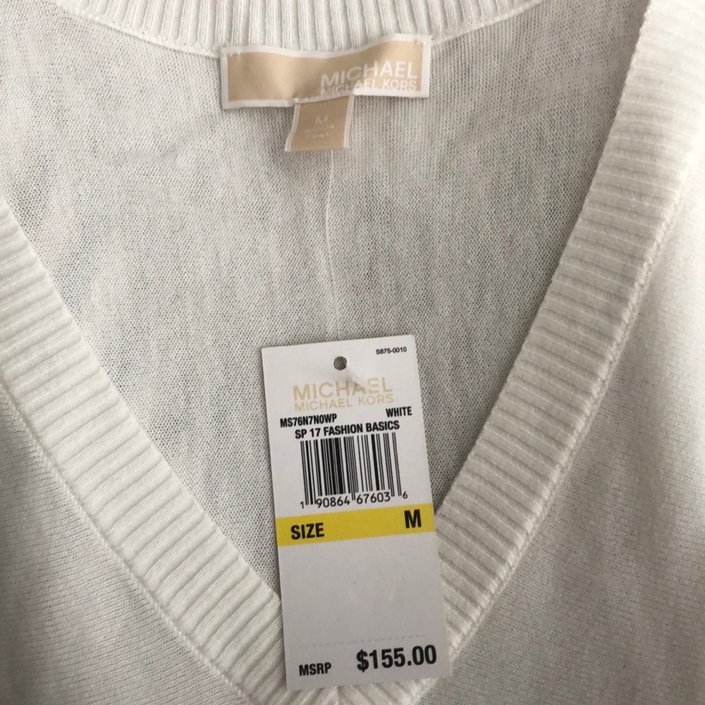 Michael Kors lightweight white cold shoulder top